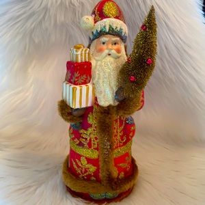 RARE 13.5” Kurt Adler Santa Fur 2007 Figurine